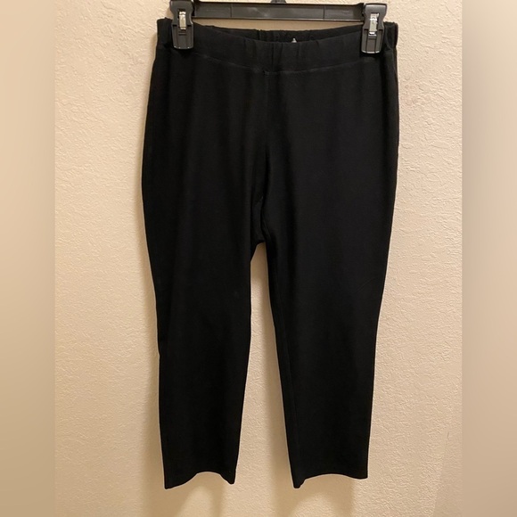 Eileen Fisher Black Straight Leg Pull-On Knit Pant Size PP - Picture 1 of 7